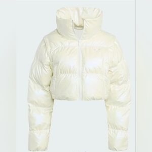 NWT Adidas Essentials Glossy Two-In-One Cropped Puffer